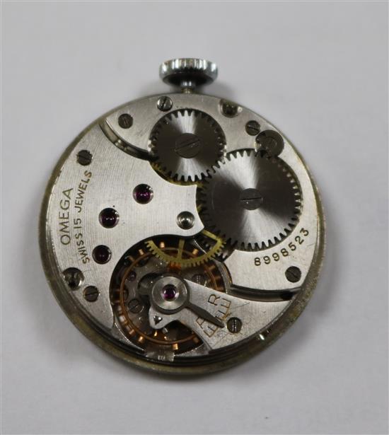 A gentlemans stainless steel Omega wristwatch, movement no. 8998523, c 1940 and a ladies 9ct gold-cased Rotary wristwatch
